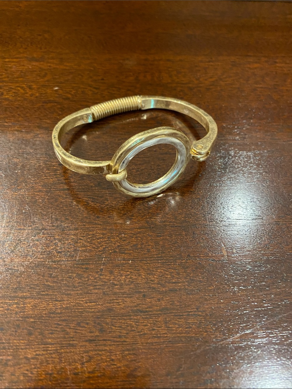 Gold-Tone Open Circle Bangle Bracelet - Women Jewelry